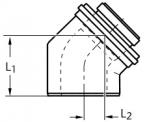 Концентрический отвод D 110/160мм 15° PP